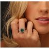 Image 1 : 18KT White Gold 3.24ct Emerald and Diamond Ring