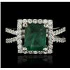 Image 4 : 18KT White Gold 3.24ct Emerald and Diamond Ring