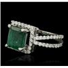 Image 5 : 18KT White Gold 3.24ct Emerald and Diamond Ring