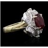 Image 5 : 14KT Yellow Gold 3.15ct Ruby and Diamond Ring