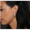 Image 3 : 14KT Rose Gold 0.63ctw Diamond and Pearl Earrings