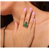 Image 2 : 14KT Yellow Gold 6.93ct Emerald and Diamond Ring