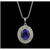 Image 4 : 14KT White and Yellow Gold 2.27ct Tanzanite and Diamond Pendant