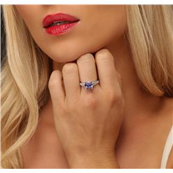 14KT White Gold 2.52ct Tanzanite and Diamond Ring