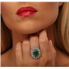 Image 1 : 14KT White Gold 3.85ct Emerald and Diamond Ring