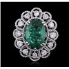 Image 4 : 14KT White Gold 3.85ct Emerald and Diamond Ring