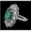 Image 5 : 14KT White Gold 3.85ct Emerald and Diamond Ring