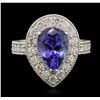 Image 4 : 14KT White Gold 3.87ct Tanzanite and Diamond Ring