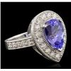 Image 5 : 14KT White Gold 3.87ct Tanzanite and Diamond Ring