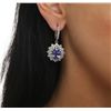 Image 1 : 14KT White Gold 7.46ctw Tanzanite and Diamond Earrings