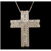 Image 6 : 18KT Yellow Gold 2.88ctw Diamond Pendant With Chain