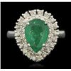 Image 4 : 14KT White Gold 2.04ct Emerald and Diamond Ring
