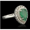 Image 5 : 14KT White Gold 2.04ct Emerald and Diamond Ring