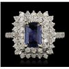 Image 3 : 14KT White Gold 1.21ct Sapphire and Diamond Ring