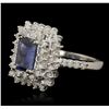 Image 4 : 14KT White Gold 1.21ct Sapphire and Diamond Ring