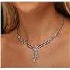Image 1 : 14KT White Gold 4.90ctw Diamond Necklace