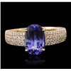 Image 4 : 14KT Yellow Gold 1.78ct Tanzanite and Diamond Ring