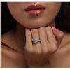 Image 1 : 14KT White Gold 1.74ctw Marquise Cut Diamond Ring