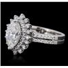 Image 5 : 14KT White Gold 1.74ctw Marquise Cut Diamond Ring