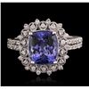 Image 4 : 14KT White Gold 3.02ct Tanzanite and Diamond Ring