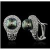 Image 5 : 18KT White Gold 1.67ctw Diamond and Pearl Earrings