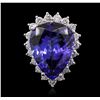 Image 4 : 14KT White Gold 16.2ct GIA Certified Tanzanite and Diamond Ring