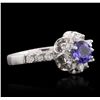 Image 5 : 14KT White Gold 0.76ct Tanzanite and Diamond Ring