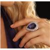 Image 1 : 14KT White Gold 20.35ct GIA Cert Tanzanite and Diamond Ring