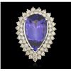 Image 3 : 14KT White Gold 20.35ct GIA Cert Tanzanite and Diamond Ring
