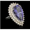 Image 4 : 14KT White Gold 20.35ct GIA Cert Tanzanite and Diamond Ring