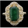 Image 4 : 14KT Yellow Gold 3.44ct Emerald and Diamond Ring