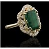 Image 5 : 14KT Yellow Gold 3.44ct Emerald and Diamond Ring