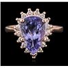 Image 4 : 14KT Rose Gold 4.04ct Tanzanite and Diamond Ring