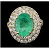 Image 4 : 14KT Yellow Gold 5.10ct Emerald and Diamond Ring