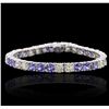Image 4 : 14KT White Gold 10.50ctw Tanzanite and Diamond Bracelet