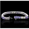 Image 6 : 14KT White Gold 10.50ctw Tanzanite and Diamond Bracelet