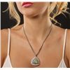 Image 3 : 14KT White Gold 25.72ct Opal and Diamond Pendant with Chain
