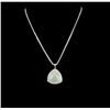 Image 5 : 14KT White Gold 25.72ct Opal and Diamond Pendant with Chain