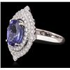Image 4 : 18KT White Gold 3.19ct Tanzanite and Diamond Ring