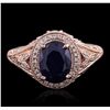 Image 4 : 14KT Rose Gold 1.94ct Sapphire and Diamond Ring