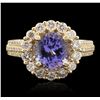 Image 4 : 14KT Yellow Gold 2.72ct Tanzanite and Diamond Ring