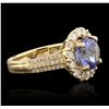 Image 5 : 14KT Yellow Gold 2.72ct Tanzanite and Diamond Ring