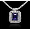 Image 4 : 18KT White Gold 43.74ct Tanzanite and Diamond Necklace