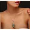 Image 1 : 14KT Yellow Gold 74.99ct Jadeite and Diamond Pendant with Chain