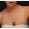 Image 2 : 14KT Yellow Gold 74.99ct Jadeite and Diamond Pendant with Chain