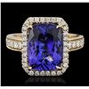 Image 4 : 14KT Yellow Gold 7.68ct Tanzanite and Diamond Ring
