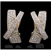 Image 4 : 14KT Yellow Gold 1.20ctw Diamond Earrings