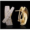 Image 5 : 14KT Yellow Gold 1.20ctw Diamond Earrings