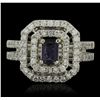 Image 4 : 14KT White and Yellow Gold 0.40ct Tanzanite and Diamond Ring