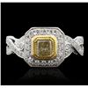 Image 4 : 18KT White and Yellow Gold 1.50ctw Diamond Ring